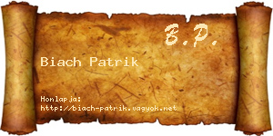 Biach Patrik névjegykártya